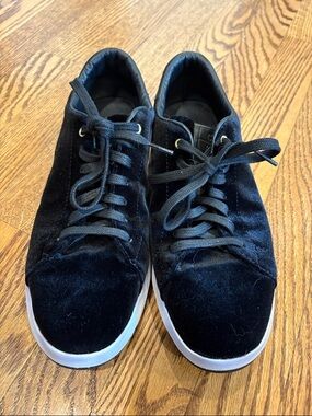 Cole Haan Black Velvet Low-Top Sneakers with White Sole